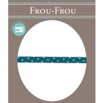 Frou-Frou Cordon Spaghetti 7mm tissu Pois Turquoise foncé - PRIX AU METRE