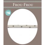 Frou-Frou Cordon Spaghetti 7mm tissu Etoiles Beige clair - PRIX AU METRE