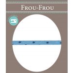 Frou-Frou Cordon Spaghetti 7mm tissu Etoiles Bleu - PRIX AU METRE