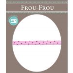 Frou-Frou Cordon Spaghetti 7mm tissu Pois Rose - PRIX AU METRE