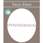 Frou-Frou Cordon Spaghetti 7mm tissu Pois Rose clair - PRIX AU METRE