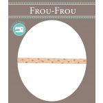 Frou-Frou Cordon Spaghetti 7mm tissu Pois Saumon - PRIX AU METRE
