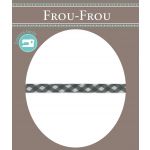 Frou-Frou Cordon Spaghetti 7mm tissu Vichy Gris foncé - PRIX AU METRE