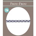 Frou-Frou Cordon Spaghetti 7mm tissu Vichy Myrtille - PRIX AU METRE