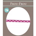 Frou-Frou Cordon Spaghetti 7mm tissu Vichy Rose Camélia - PRIX AU METRE