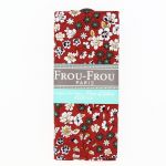 COUPON TISSU 45x55cm FLEURI Rouge vif - 100% Coton