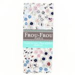 COUPON TISSU 45x55cm FLEURI BLANC CASSE / ECRU - 100% Coton