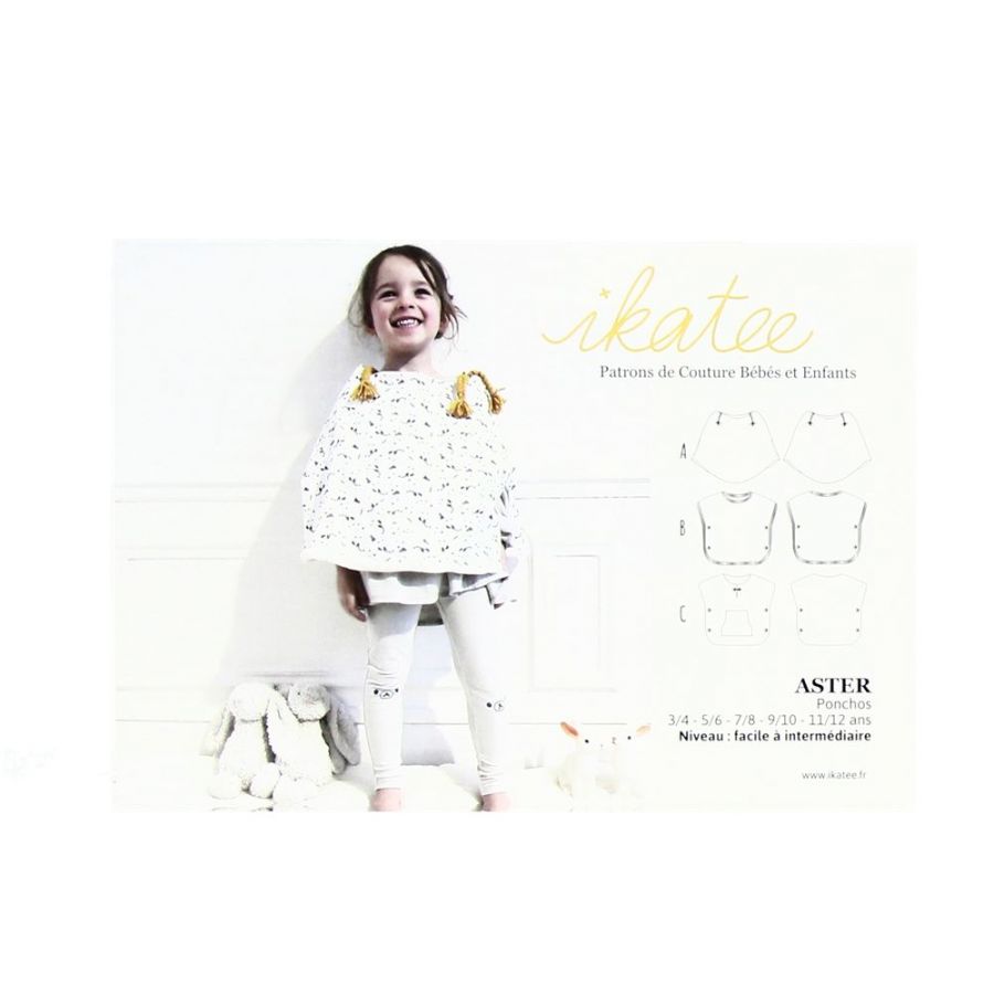 Pochette Patron Ikatee Modele Aster Trio Ponchos Enfant Fille 3 12 Ans