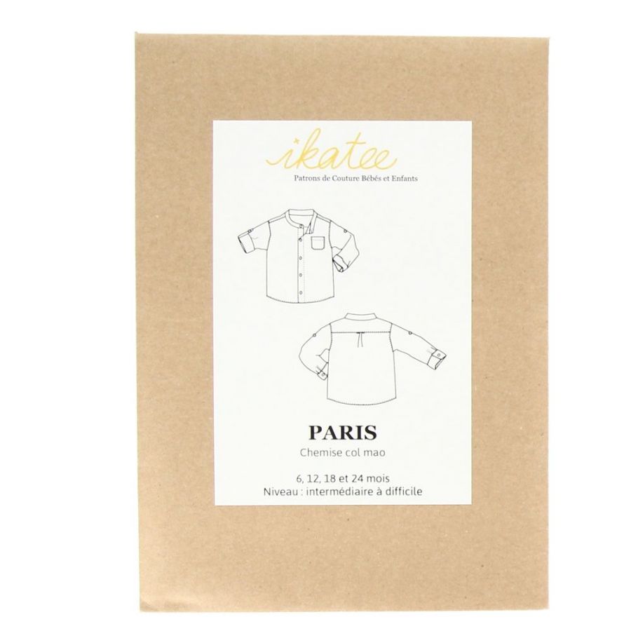 Pochette Patron Ikatee Modele Paris Chemise Col Mao Bebe Garcon 6 24 Mois