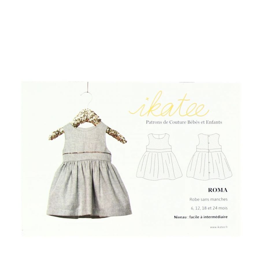 Pochette Patron Ikatee Modele Roma Robe Sans Manche Bebe Fille 6 24 Mois