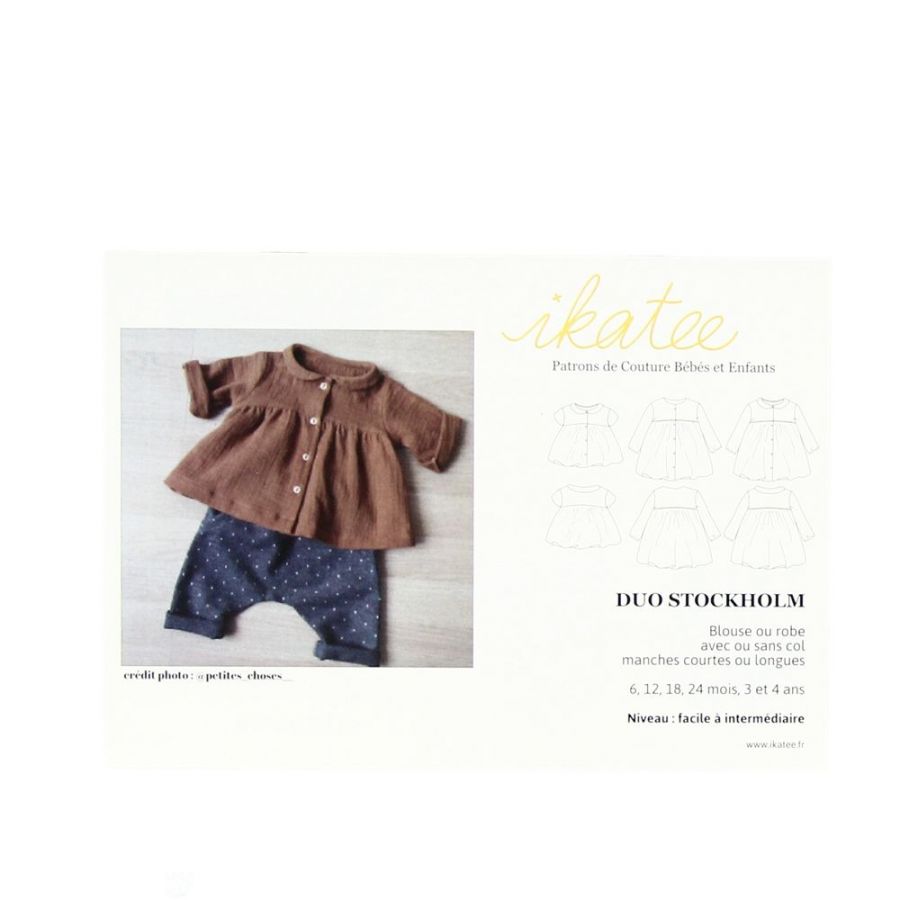 Pochette Patron Ikatee Modele Stockholm Duo Blouse Robe Enfant Fille 6 Mois 4 Ans